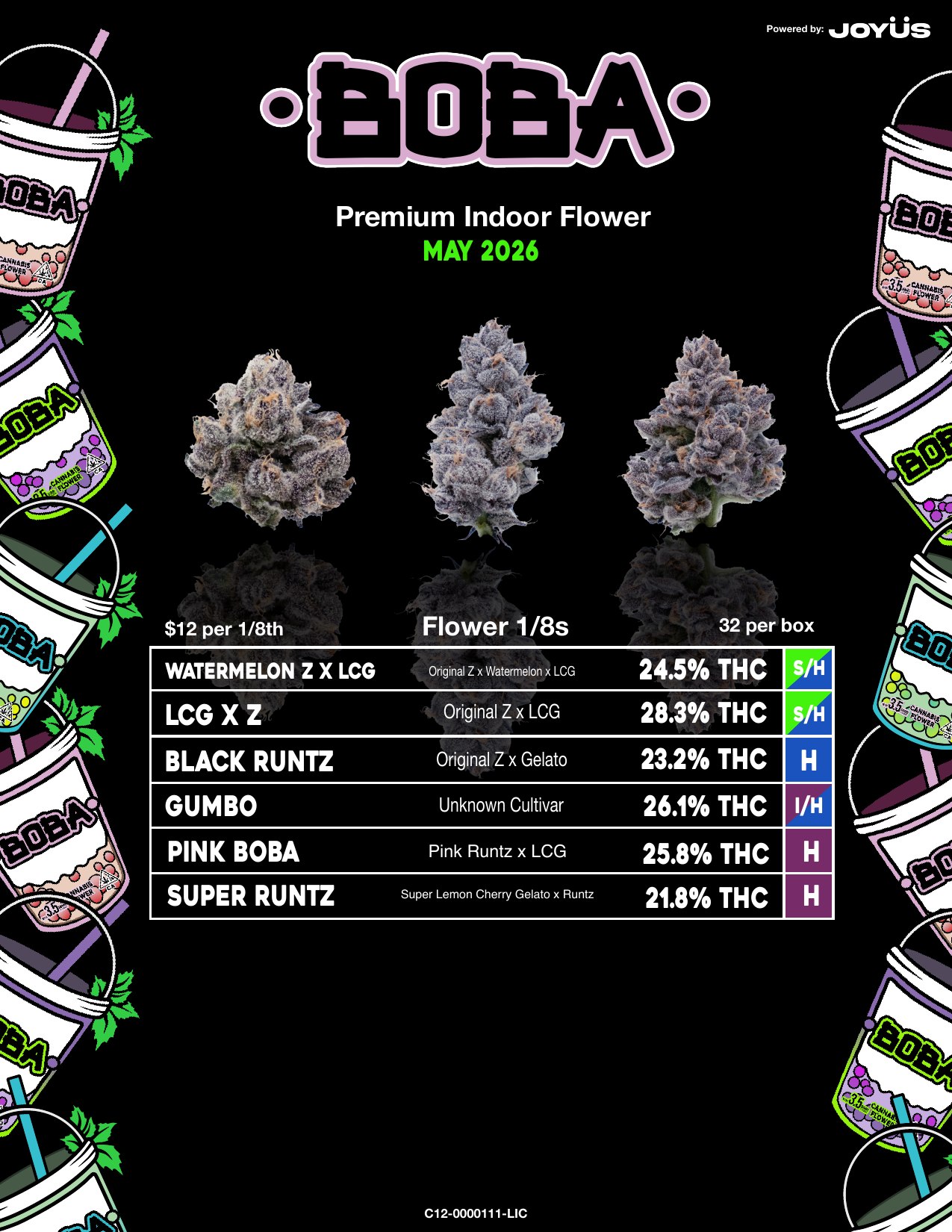 BOBA Drop menu — May 2026, full design